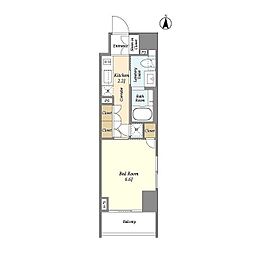 COMFORIA門前仲町 1Kの間取図画像