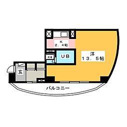 UR都市機構アーバンライフ月島駅前イースト ワンルームの間取図画像