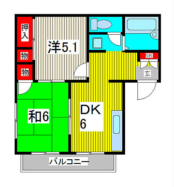 エステートピア黒田 101｜埼玉県川口市飯塚４丁目(賃貸アパート2DK・1階・43.50㎡)の写真 その2