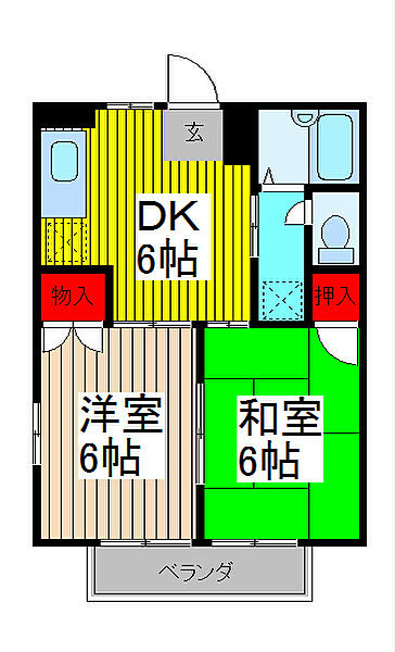 パークサイドシャトレWS-A棟 102｜埼玉県川口市芝西１丁目(賃貸アパート2DK・1階・39.75㎡)の写真 その2