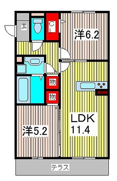 リヴェールII 307｜埼玉県川口市青木４丁目(賃貸アパート2LDK・3階・54.51㎡)の写真 その2