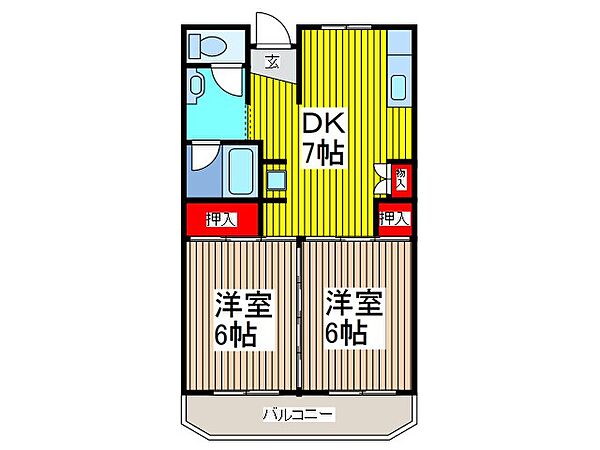 メゾン南平台 203｜埼玉県川口市新井町(賃貸マンション2DK・2階・46.62㎡)の写真 その2