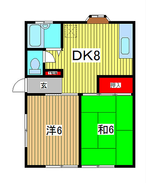 サンパーク芝 105｜埼玉県川口市芝４丁目(賃貸アパート2DK・1階・39.00㎡)の写真 その2