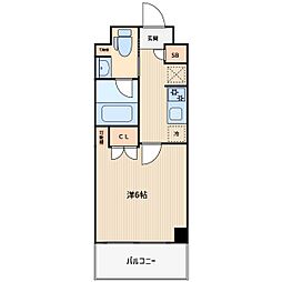 AZEST川口 3階1Kの間取り