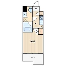 埼玉高速鉄道 川口元郷駅 徒歩5分の賃貸マンション 5階1Kの間取り