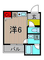 セボセボ川口仲町 1階1Kの間取り