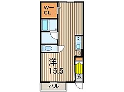 PALAZZO DI KAWAGUCHI 1階ワンルームの間取り