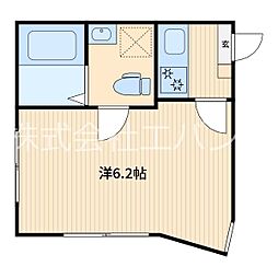 川口市南鳩ヶ谷3丁目アパート 1Kの間取図画像