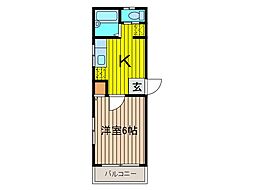 ひかりハイツ 1Kの間取図画像