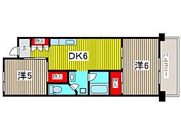 日輝パークマンション 2DKの間取図画像