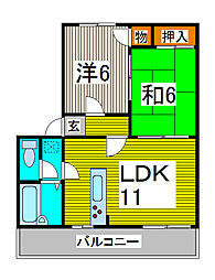 リブェール・パル 2LDKの間取図画像