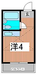 メゾン・ハピー1 ワンルームの間取図画像