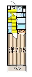 ヴェルト川口 1Kの間取図画像
