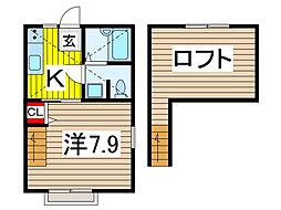 グランコート 1Kの間取図画像