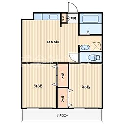 ドムス・アルバ 2DKの間取図画像