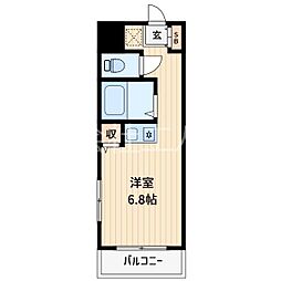 蕨パークプラザB棟 ワンルームの間取図画像