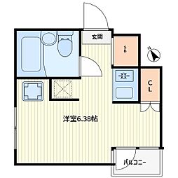 スカイコート西川口5 ワンルームの間取図画像