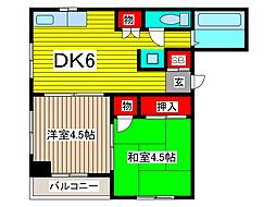 ハイツマエダ2 2DKの間取図画像