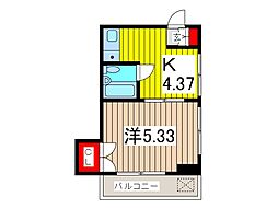 シャロン西川口 1DKの間取図画像