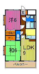 グランベル 2LDKの間取図画像
