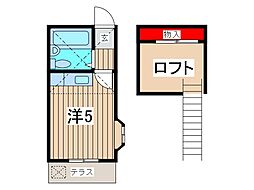 アップルハウス ワンルームの間取図画像
