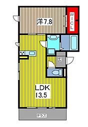 クローネ 1LDKの間取図画像