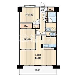 テラスコンコード 2LDKの間取図画像