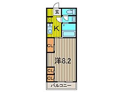 リブリ・FORTUNATE 1Kの間取図画像