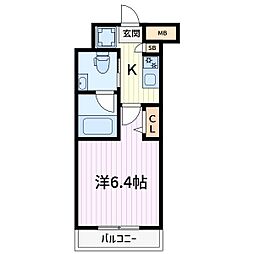 川口市西青木3丁目マンション 1Kの間取図画像