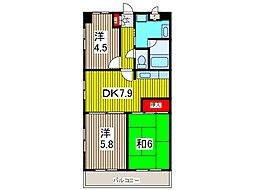 オリンピックマンション川口 3DKの間取図画像