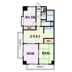 T'sgarden蕨3 3DKの間取図画像