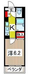 川口プラザD 1Kの間取図画像