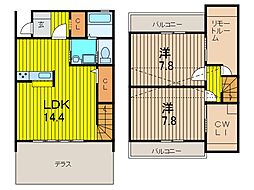 CUBETERRACE 2SLDKの間取図画像