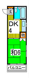 ハイツティファニー 1Kの間取図画像
