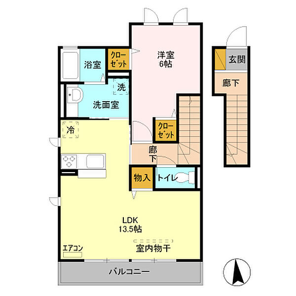 コーワ・ルミエール弐番館 ｜埼玉県川口市南鳩ヶ谷7丁目(賃貸アパート1LDK・2階・50.34㎡)の写真 その2