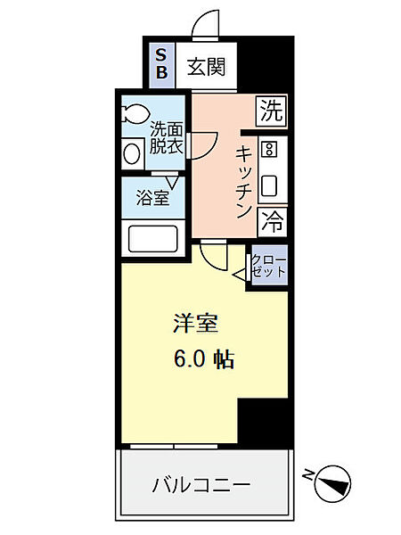 グランヴァンプレミアム川口 ｜埼玉県川口市川口2丁目(賃貸マンション1K・5階・21.12㎡)の写真 その2