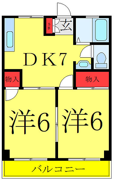 メゾン望月 ｜埼玉県川口市元郷1丁目(賃貸マンション2DK・3階・38.00㎡)の写真 その2