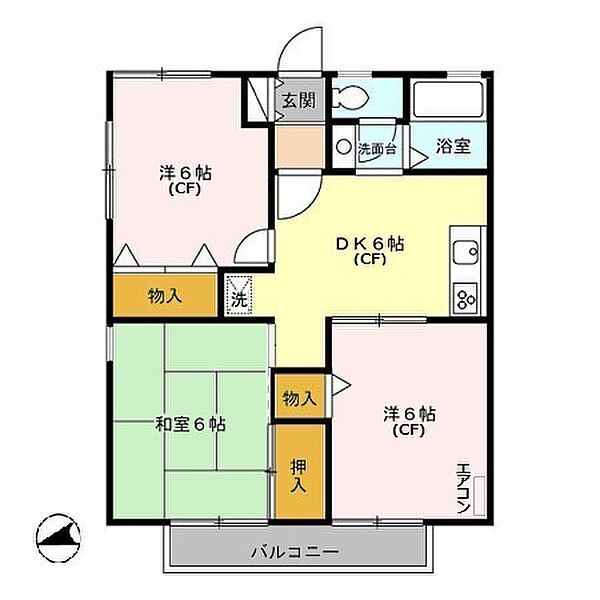 メゾンロータス 206｜埼玉県川口市戸塚4丁目(賃貸アパート3DK・2階・52.55㎡)の写真 その2