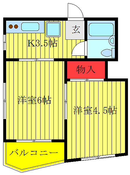 冨田ビル ｜東京都北区志茂4丁目(賃貸マンション2K・3階・28.09㎡)の写真 その2