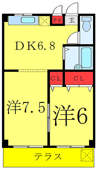 富士ハイム ｜埼玉県川口市並木3丁目(賃貸マンション2DK・1階・38.88㎡)の写真 その2