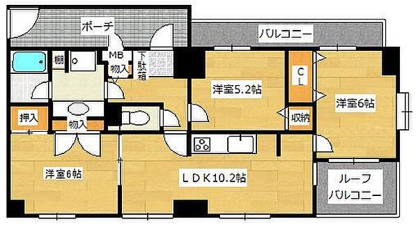 レクセルプラザ市川 602｜千葉県市川市新田4丁目(賃貸マンション3LDK・6階・59.91㎡)の写真 その2