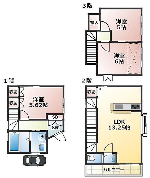 大和田3丁目貸家 ｜千葉県市川市大和田3丁目(賃貸一戸建3LDK・1階・74.80㎡)の写真 その2