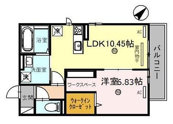 アースフィールド彦根 201｜滋賀県彦根市野口町(賃貸アパート1LDK・2階・42.79㎡)の写真 その2