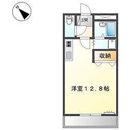 ウルル21 1階ワンルームの間取り