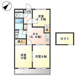 レジデンス・ヒロ 2階3DKの間取り