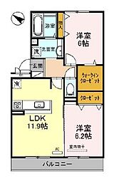 Ａｖａｎｔ　Ｒｉｖｉｅ’ｅｒ 3階2LDKの間取り