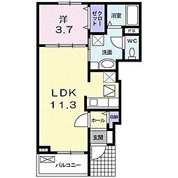 メゾン・ＳＡＷＡＹＡＭＡ 1階1LDKの間取り
