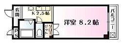 コーポM-1 1Kの間取図画像