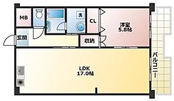 NaSu1本社ビル 1LDKの間取図画像