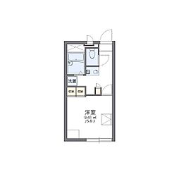 レオパレスクレスト笹塚 1Kの間取図画像